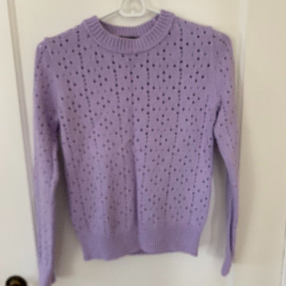 JCrew XS light purple sweater with keyholes